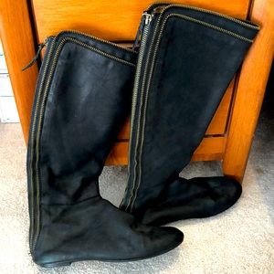 Cynthia Vincent suede zip up boots